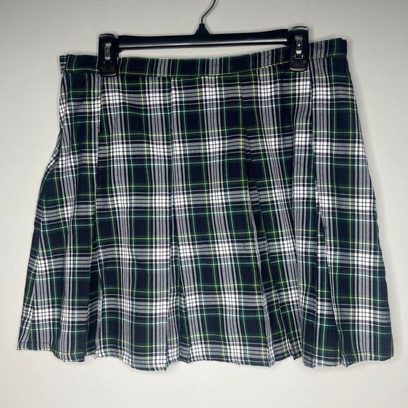 VTG Y2K Lands’ End Skirt Womens 10 Plaid Wrap Academia School Girl Preppy Grunge - Picture 1 of 10